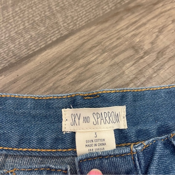 Tillys Sky and Sparrow Denim Lace Up Skirt Raw Hem - Picture 3 of 5